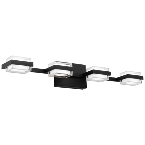 Visual Comfort Modern Collection Visual Comfort Modern Collection Sean Lavin Kamden Nightshade Black LED Bathroom Light 700BCKMD4B-LED930