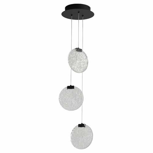 Axiom 3CCT 3-Light LED Pendant in Black by Oxygen Lighting
