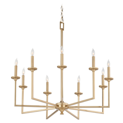 Quorum Lighting Eldorado Aged Brass Chandelier by Quorum Lighting 6005-9-80