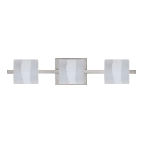 Besa Lighting Besa Lighting Paolo Frosted Glass Satin Nickel LED Bathroom Light 3WS-787399-LED-SN