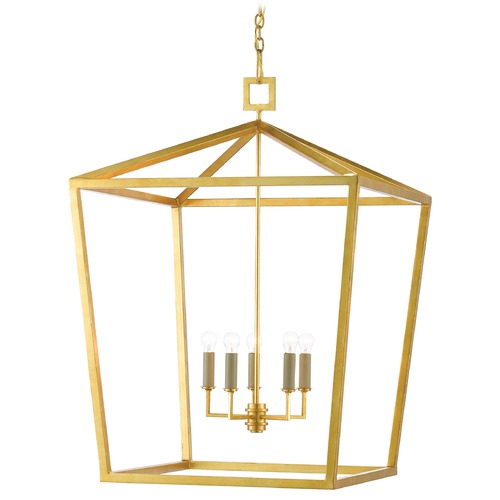 Currey and Company Denison Gold Leaf Pendant Light