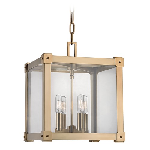 Hudson Valley Lighting Hudson Valley Lighting Forsyth Aged Brass Pendant Light with Square Shade 8612-AGB