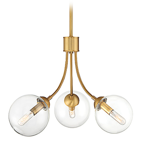 18-Inch Chandelier in Natural Brass by Meridian