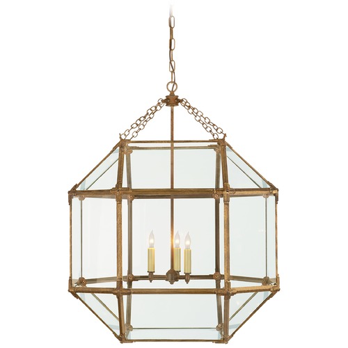 Visual Comfort Signature Collection Suzanne Kasler Morris Large Lantern in Gilded Iron by Visual Comfort Signature SK5010GICG