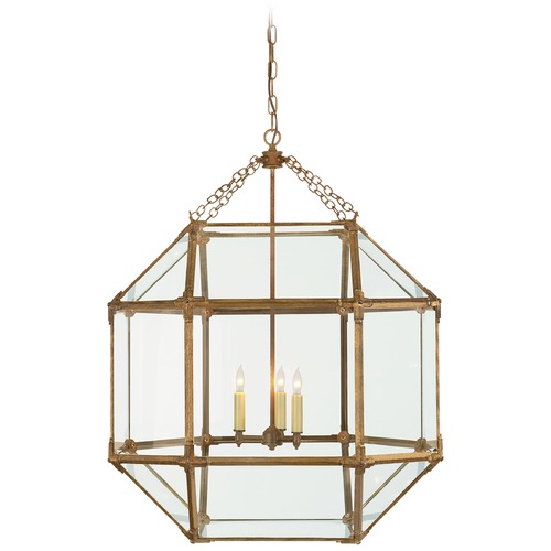 Suzanne Kasler Morris Large Lantern in Gilded Iron by Visual Comfort Signature