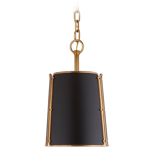Visual Comfort Signature Collection Carrier & Company Hastings Pendant in Antique Brass by Visual Comfort Signature S5645HABBLK
