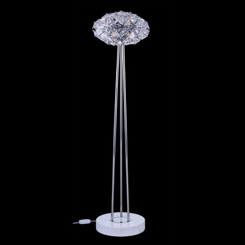 Allegri Crystal Spazio Polished Chrome LED Floor Lamp with Oval Shade