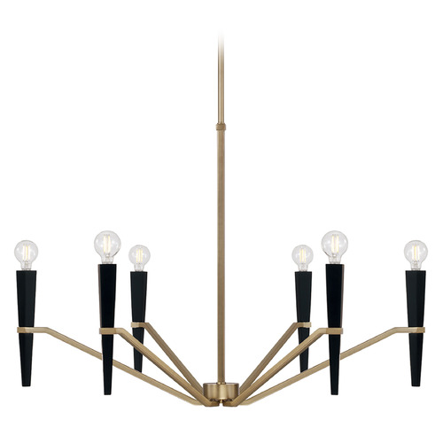 Enzo Chandelier in Aged Brass & Black by Capital Lighting
