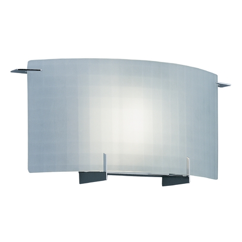 Modern Sconce Wall Light with White Glass in Chrome Finish