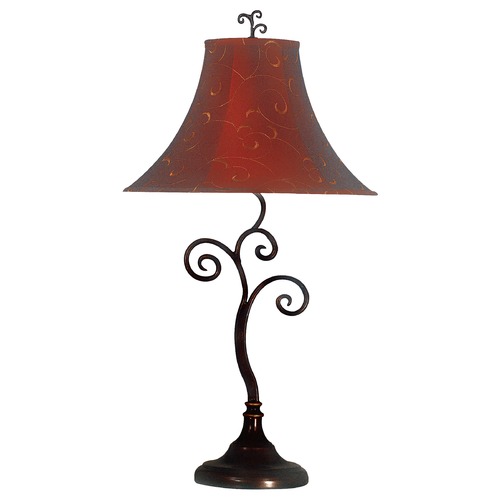 Kenroy Home Lighting Table Lamp with Red Shade in Bronze Finish 31380BRZ