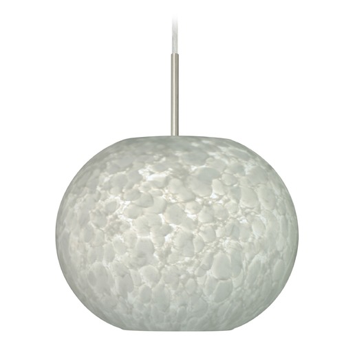 Besa Lighting Besa Lighting Luna Satin Nickel LED Pendant Light with Globe Shade 1JT-477619-LED-SN