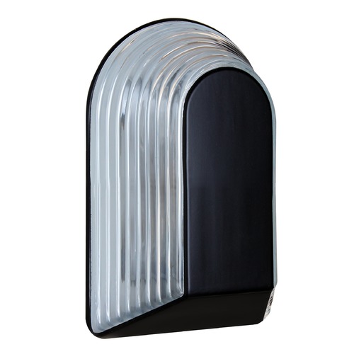 Ribbed Glass Outdoor Wall Light Black Costaluz by Besa Lighting