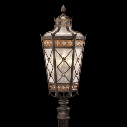 Fine Art Lamps Chateau Outdoor Umber Patina with Gold Accents Post Lighting