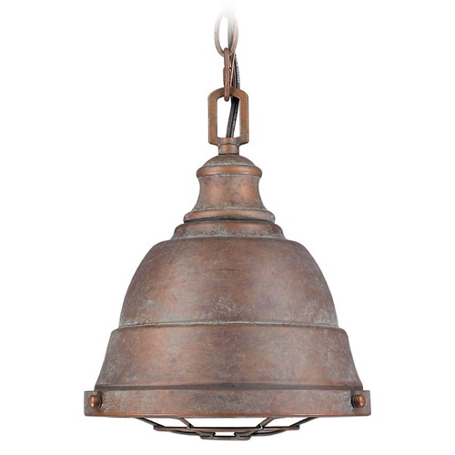 Bartlett Copper Patina Mini Pendant by Golden Lighting