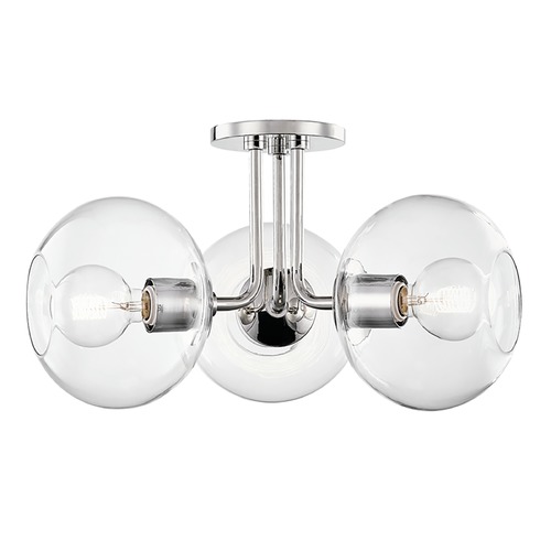 Mitzi by Hudson Valley Margot Polished Nickel Semi-Flush Mount by Mitzi by Hudson Valley H270603-PN