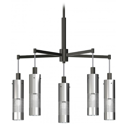 George Kovacs Lighting George Kovacs Grid 3 Coal & Brushed Nickel Chandelier P1595-691