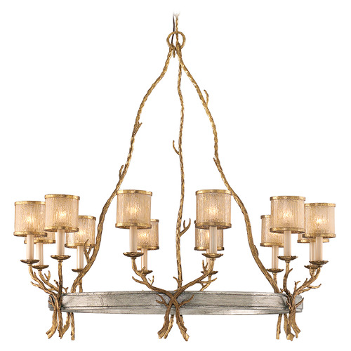 Corbett Lighting Parc Royale Vintage Gold Leaf & Stria Silver Leaf Chandelier