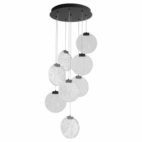 Axiom 3CCT 8-Light LED Pendant in Black by Oxygen Lighting