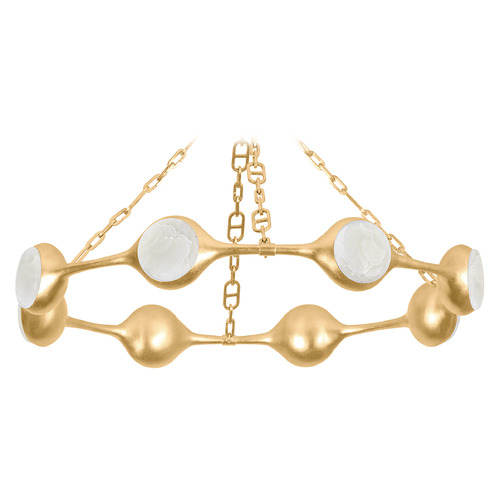 Corbett Lighting Noz Nozawa Riviere Vintage Gold Leaf LED Chandelier