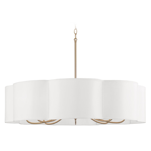 Capital Lighting Capital Lighting Sabine Matte Brass Pendant Light with Scalloped Shade 456481MA