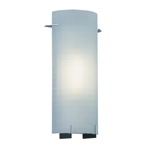 Modern Sconce Wall Light with White Glass in Chrome Finish
