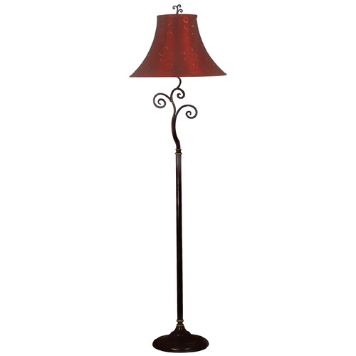 Kenroy Home Lighting Floor Lamp with Red Shade in Bronze Finish 31381BRZ
