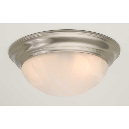 16-Inch Two-Light Satin Nickel Flush Mount