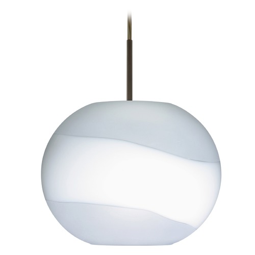 Besa Lighting Besa Lighting Luna Frosted Glass Bronze LED Pendant Light 1JT-477699-LED-BR