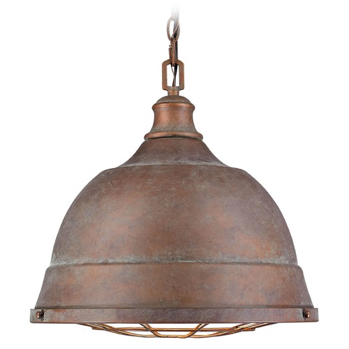 Golden Lighting Bartlett Copper Patina Pendant by Golden Lighting 7312-L CP