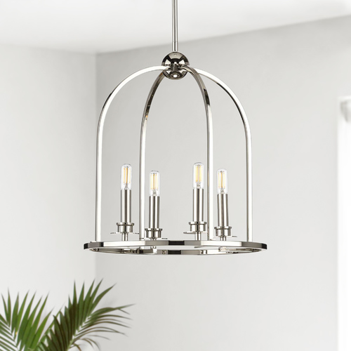 Progress Lighting Seneca Polished Nickel 4-Light Pendant by Progress Lighting P500121-104