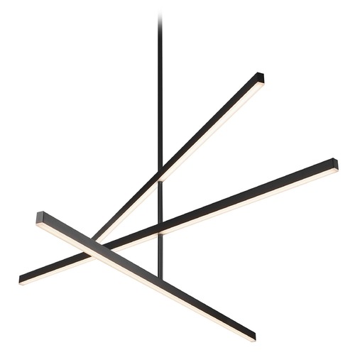 Kuzco Lighting Modern Black LED Pendant with Frosted Shade 3000K 5136LM CH10356-BK