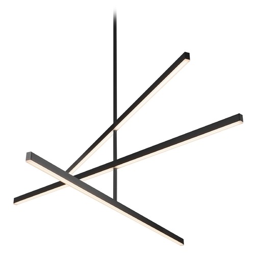 Kuzco Lighting Modern Black LED Pendant with Frosted Shade 3000K 5136LM by Kuzco Lighting CH10356-BK