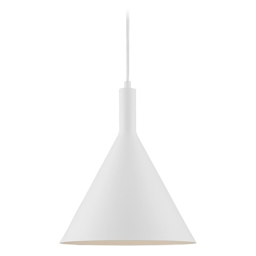 Satco Lighting Lightcap Matte White Pendant with Conical Shade by Satco Lighting 60/7138