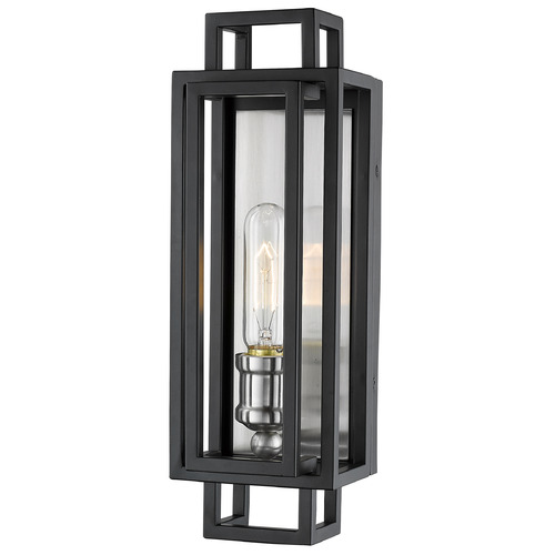 Z-Lite Titania Black & Brushed Nickel Sconce by Z-Lite 454-1S-BK-BN