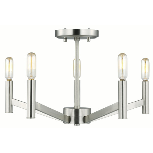 Visual Comfort Studio Collection Vector Brushed Nickel Semi-Flushmount Light