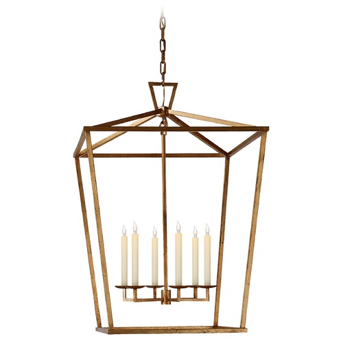 Visual Comfort Signature Collection E.F. Chapman Darlana X-Large Lantern in Gilded Iron by Visual Comfort Signature CHC2177GI