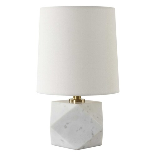 A Cut Above 15-Inch Table Lamp in White Marble by Uttermost Lighting