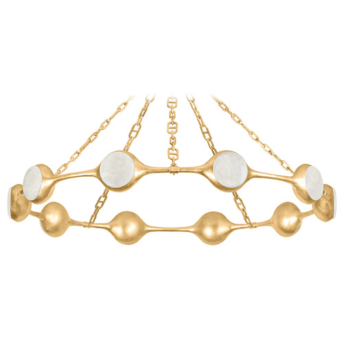 Corbett Lighting Noz Nozawa Riviere Vintage Gold Leaf LED Chandelier