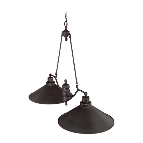 Pendant with Black Shades in Mission Dust Bronze by Nuvo Lighting