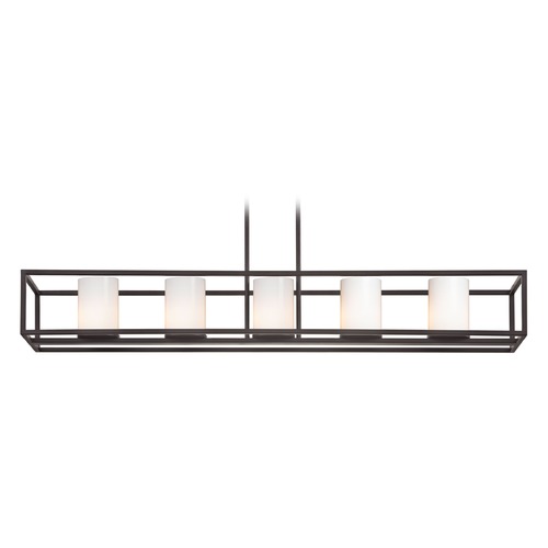 Design Classics Lighting Bronze Linear Chandelier with Cylindrical Shade 1699-220 GL1024C
