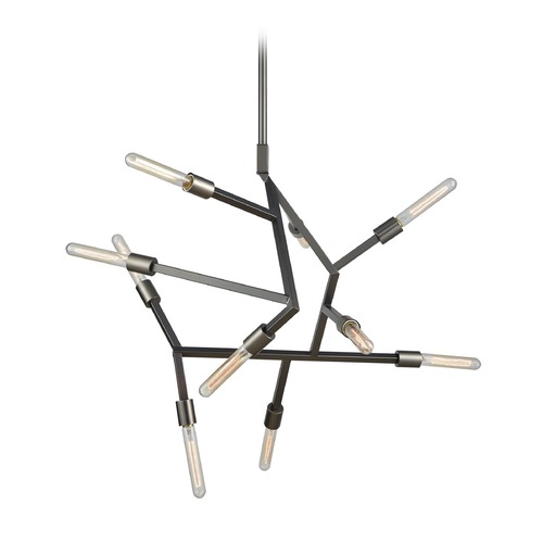 Elk Lighting Mid-Century Modern Chandelier Aged Black Nickel Freeform by Elk Lighting 11859/10