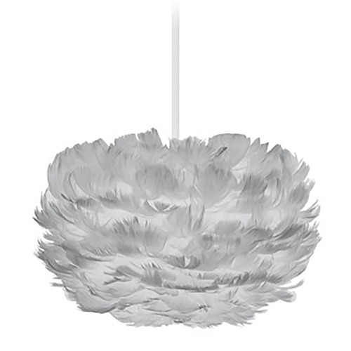 UMAGE UMAGE White Mini-Pendant Light with Grey Feather Shade 3012_4007