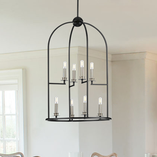 Progress Lighting Seneca Black 8-Light Pendant by Progress Lighting P500122-031