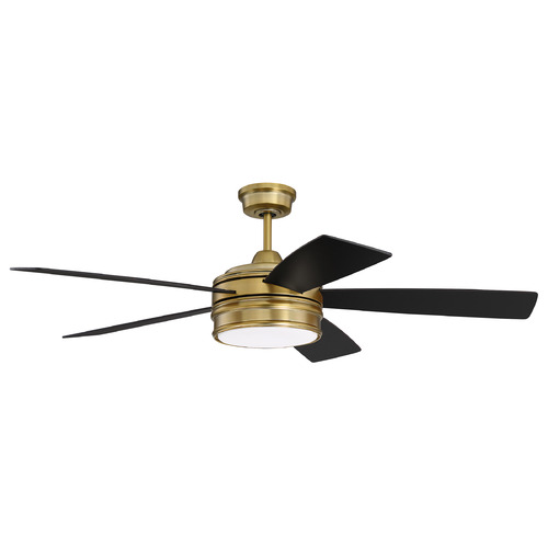 Braxton 52-Inch LED Fan in Satin Brass by Craftmade Lighting