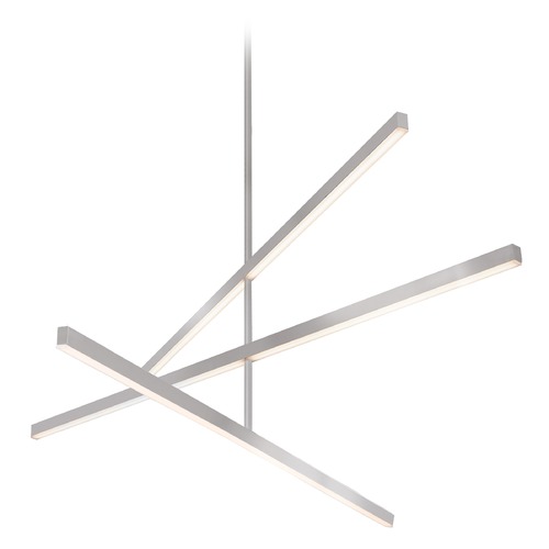 Kuzco Lighting Modern Brushed Nickel LED Pendant with Frosted Shade 3000K 5136LM CH10356-BN