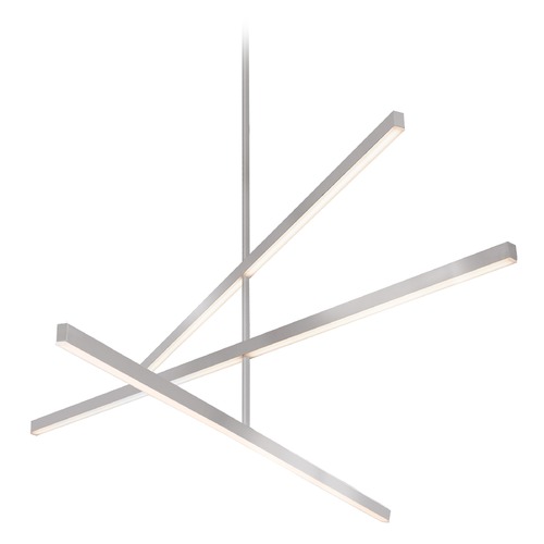 Modern Brushed Nickel LED Pendant with Frosted Shade 3000K 5136LM by Kuzco Lighting