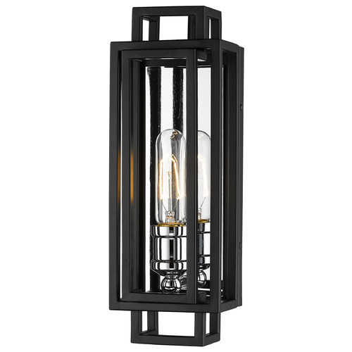 Z-Lite Titania Black & Chrome Sconce by Z-Lite 454-1S-BK-CH