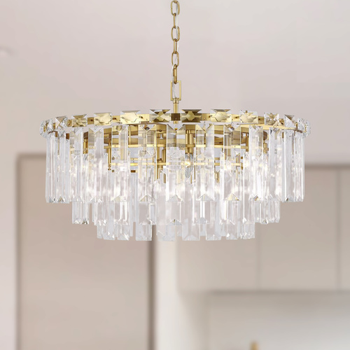 Visual Comfort Studio Collection Chapman & Meyers 32.88-Inch Arden Burnished Brass & Crystal Chandelier by Visual Comfort Studio CC12716BBS