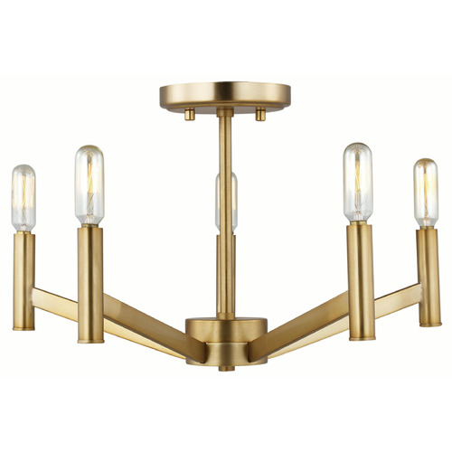 Visual Comfort Studio Collection Visual Comfort Studio Collection Vector Satin Brass Semi-Flushmount Light 7724305-848