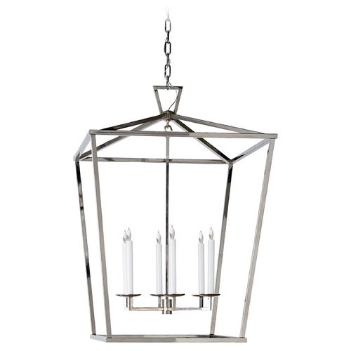 Visual Comfort Signature Collection E.F. Chapman Darlana X-Large Lantern in Nickel by Visual Comfort Signature CHC2177PN